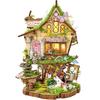 Moin Moin Dollhouse Miniature DIY Kit Set for Beginners, Complete In 4 Hours [English Instructions Included] Fairy Tale Forest Treehouse Picture Book
