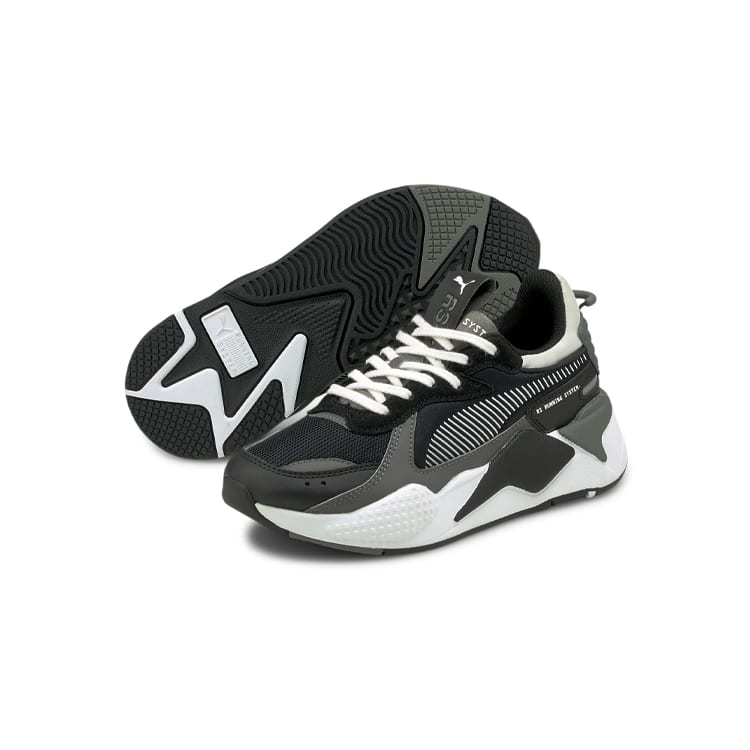 PUMA RS X Mix White Tigerlily Athletic Shoes Kids Lifestyle Shoes Black Teenagers 380779-03