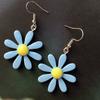 New Minimalist High-end Earrings, Simple and Fresh, with Drop Glue, Daisy Flowers, Contrasting Colors, Sunflower Accessories