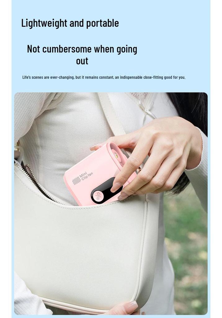 Portable Waist Clip Fan with Detachable Umbrella