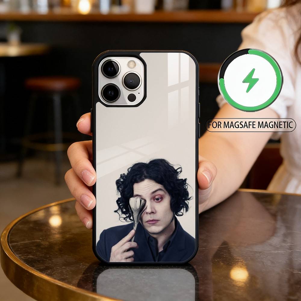 Singer J-Jack W-White Phone Case For iPhone17,16,15,14,13,12,11 Plus,Pro Max Magnetic For Magsafe Wireless Charging