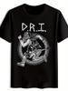 Vintage Rock Band Graphic T-shirt - "D.R.I." Heavy Metal Band Design
