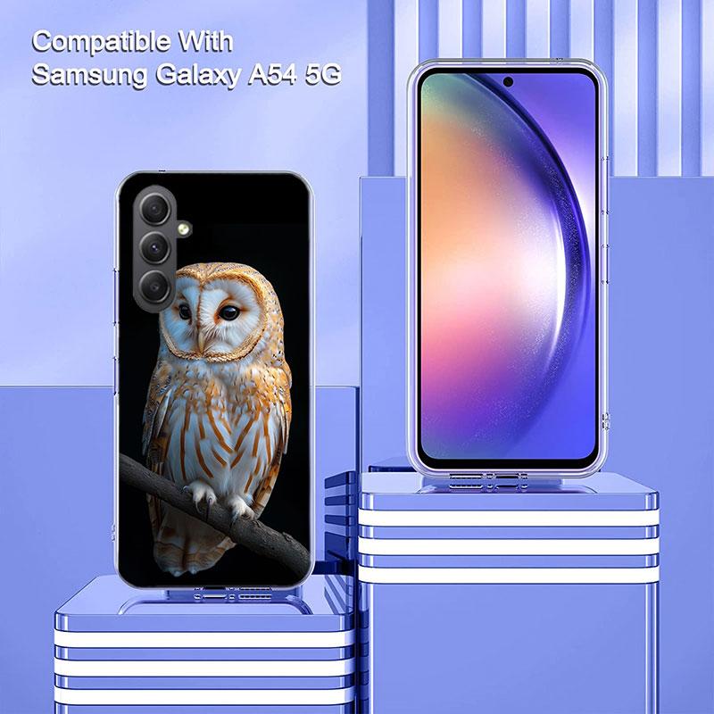Owl in Winter Phone Case For Samsung A54 A34 A24 A14 A53 A33 A23 A13 A52S A32 A22 A12 A17 Galaxy A03S A04S A02S A42 A72 A73 A90