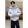 Mountain Carving Big Fur Collar Hooded Cotton Clothes for Men and Women Winter American Thickened Splicing Woolen Jacket Couple Warm Cotton-padded Cl