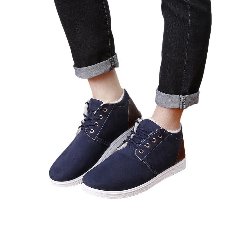 Winter Men's Short Boots New Retro Plush Warm Comfortable Thick Soled Work Snow Boots Outdoor Fashion Sports Casual Cotton Shoes