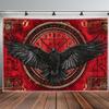 VIKAMA Norse Rune Raven Tapestry Dark Esoteric Design Perfect for Viking Decor Bedroom Wall Styling and Photo Backdrops