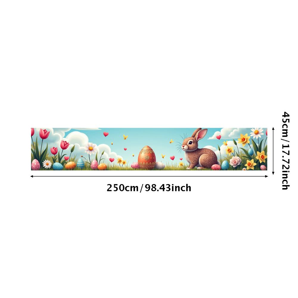 

Bunny Backdrop Fabric Party Supplies Easter Banner Lightweight Photography Props For Indoor Spring Decorations Kids