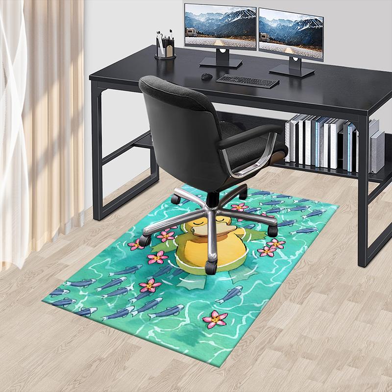 Duck Flowers Carpet For Playroom Bedroom Living Room Sofa Home Decorkids Game Area Rug Nonslip Floor Mat
