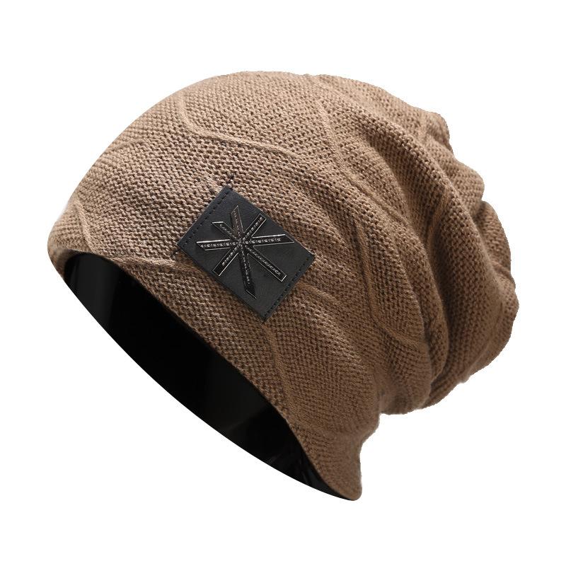New Men's Pullover Hat Street Trend Velvet Rice Character Knitted Hat Women's Autumn and Winter Outdoor Warm Hat Tide