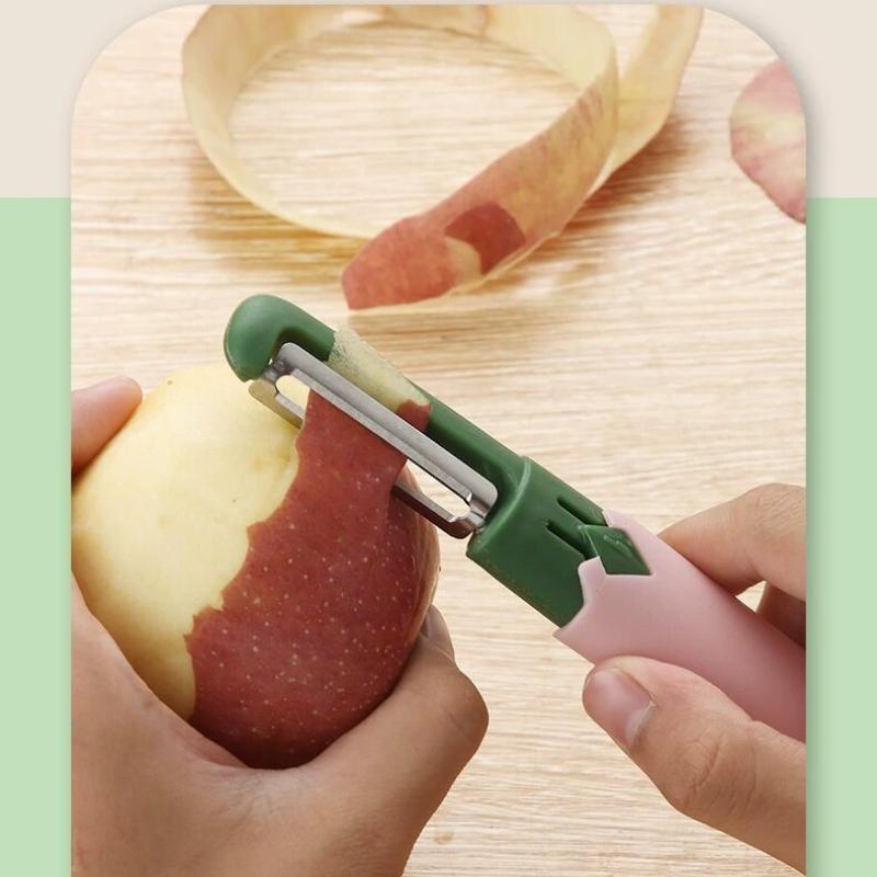 1Pc 2-in-1 Multifunctional Household Stainless Steel Paring Knife Fruit Knife Peel Knife Scraper Fruit Planer Knife Set