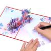 Creative Flower Butterfly Bicycles Popup Greeting Card 3D Handmade Paper Surprise Card for Birthdays and Weddings