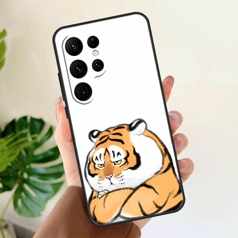 

Fat Tiger Funny Soft Case For Samsung Galaxy S25 S21 S22 S23 S24 Ultra S9 S10 Plus S20 FE S24 FE Phone Cover Galaxy S20Ultra