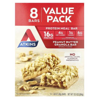 Protein Meal Bar, Peanut Butter Granola, 8 Bars, 48 G (1.69 Oz) Each