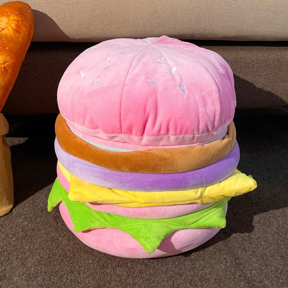 Soft Hamburger Storage Stool Cartoon Shoe Bench Multi-functional Storage Sitting Stool Living Room