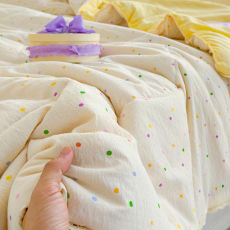 Summer Double-Layer Gauze Quilt Cooling Air-Condition Dorm Single Student Cotton Bedding Spring Autumn All-Season