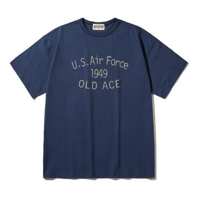 VINWUED U.S. Air Force Old Ace Vintage Navy Semi-Oversized T-Shirt