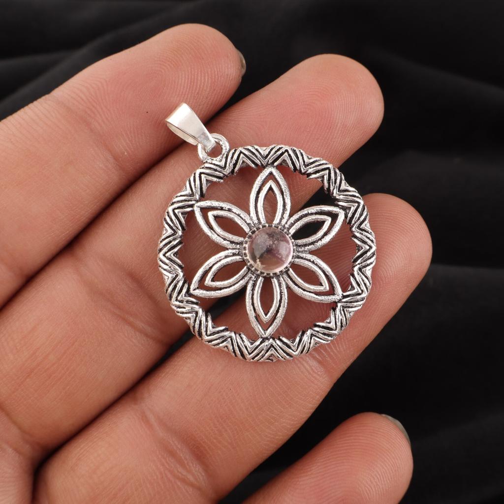 Natural Ametrine Gemstone 925 Sterling Silver Jewelry Handmade Boho Pendant1.48" CP-29-24