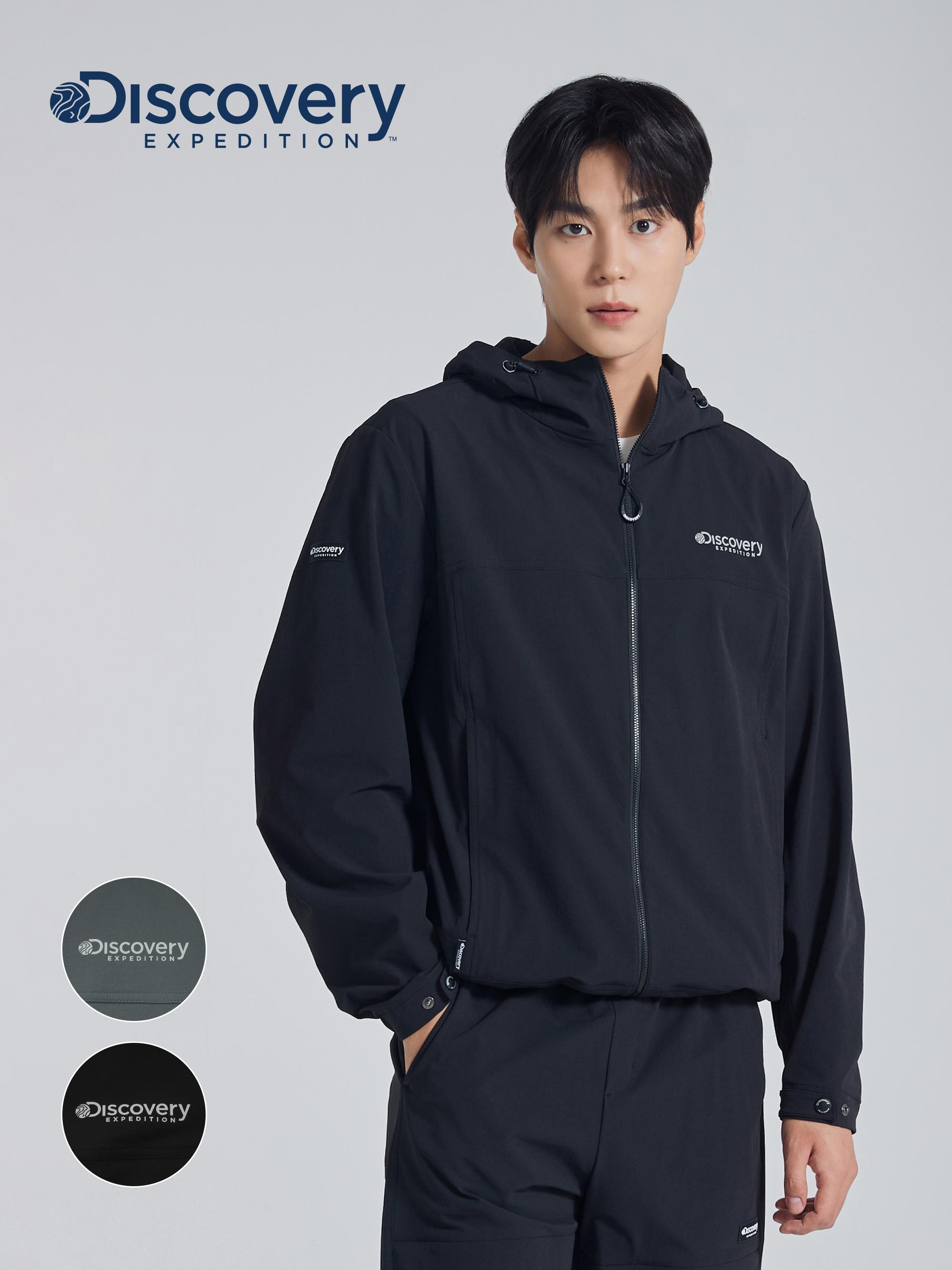 Мужской тканый комплект: тренировочная куртка с капюшоном M серый