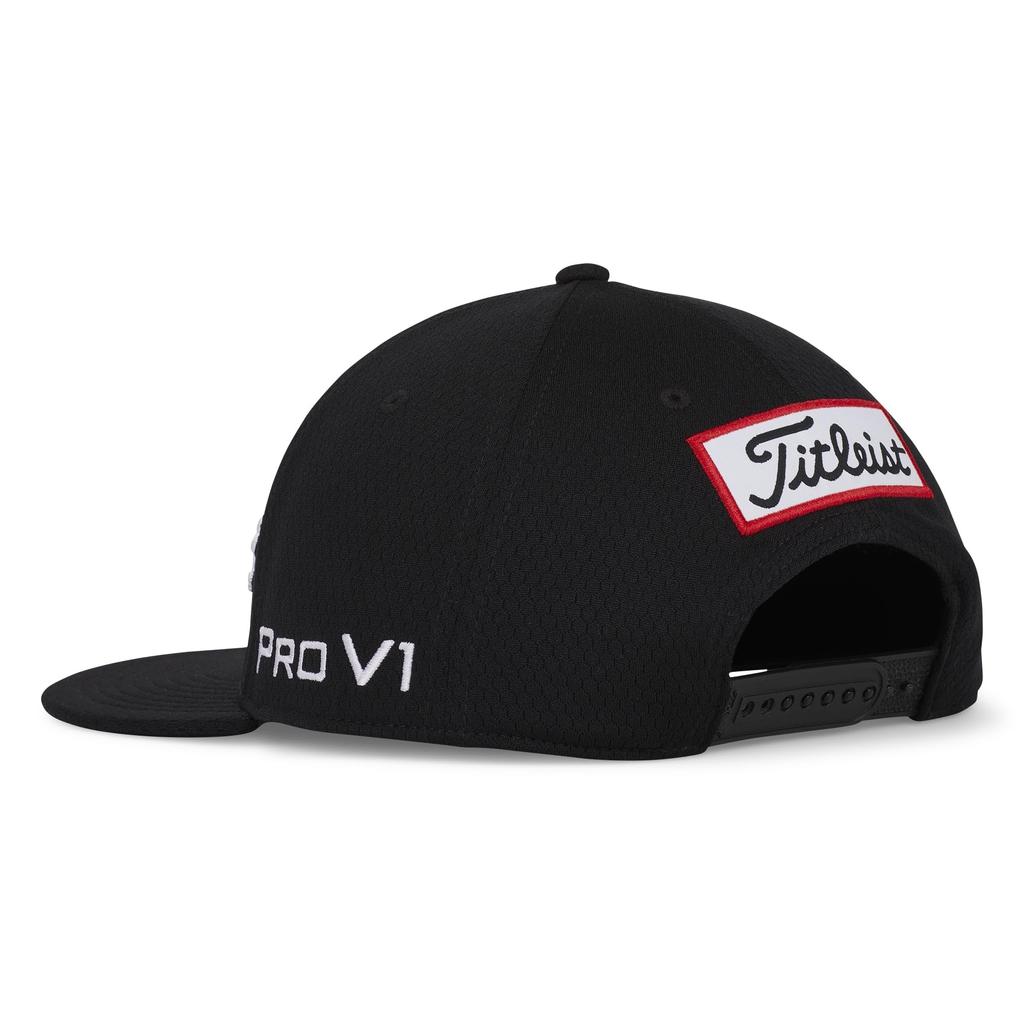 Titleist Tour Elite Flat Bill Cap, Black and White, TH24ATEFBN2-01