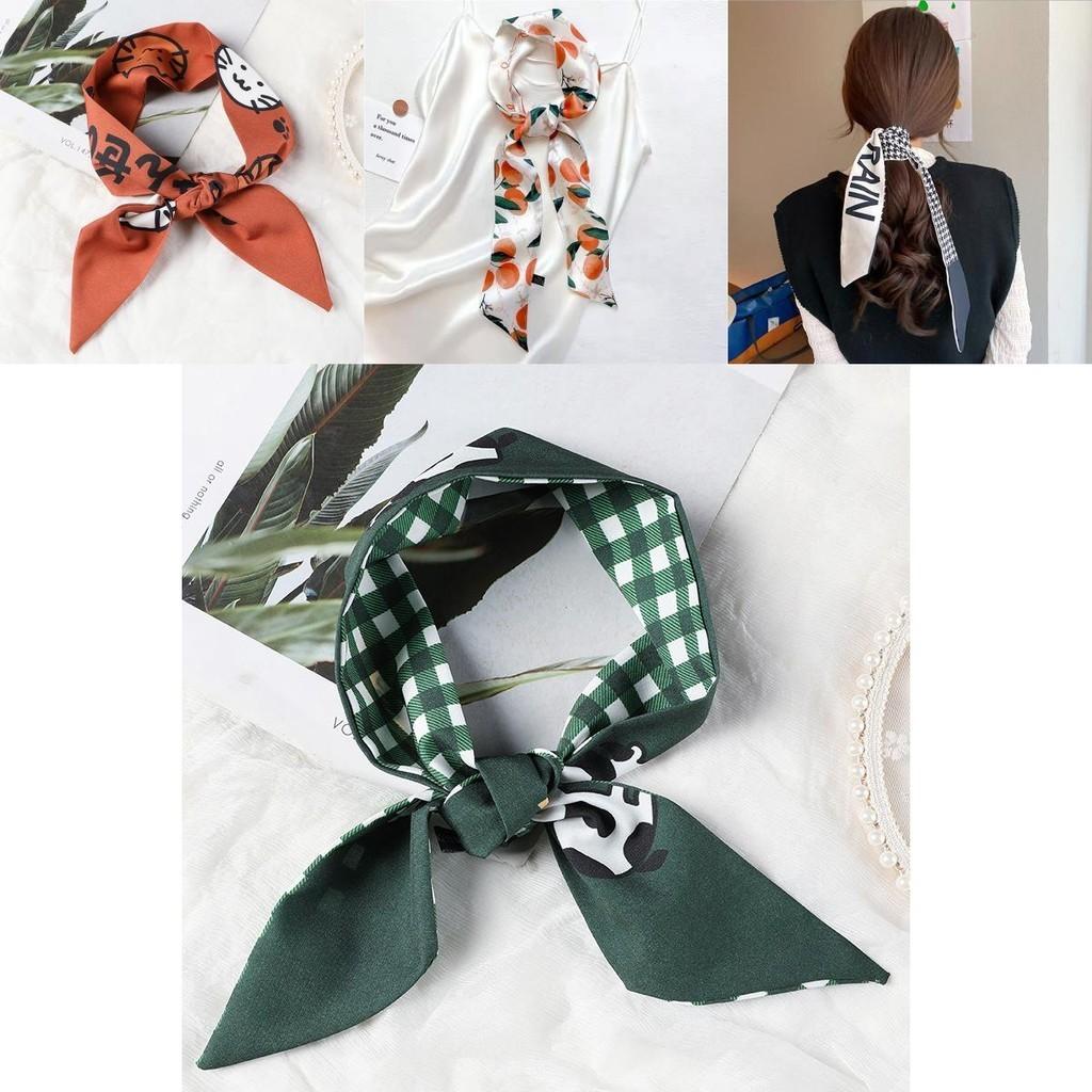 Elegant Plaid Headbands Silk Scarf Hair Rope With Beautiful Houndstooth Design For Women