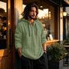 Men's Linen Cotton Hoodie Long Sleeve Casual Pullover