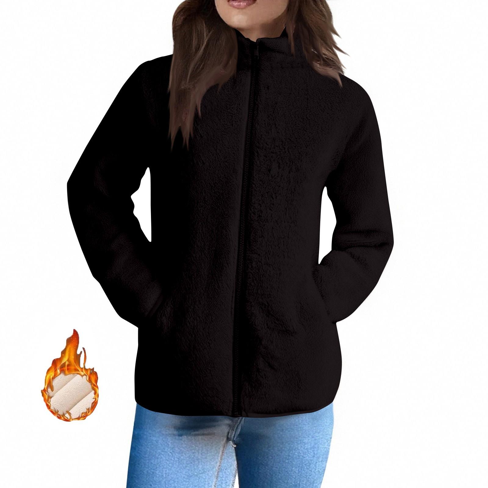 

Womens Winter Coats Warm Plush Jackets Open Front Long Sleeve Cardigan Trendy Fuzzy Outerwear XL кофейный