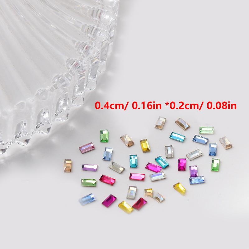 100 Stück Mini 3D Kristall Strasssteine Glänzende Pferdeauge Kristall Diamant Spitze Unterseite Nagelkunst Dekorationen Gemischte Formen Maniküre