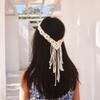 Bohemian Bride Hair Accessories Handmade Braided Cotton Headband Nordic Wedding Hairpiece Vintage Woven Headwear for Women