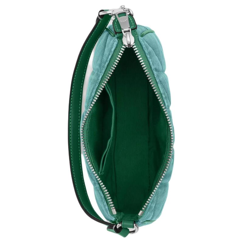 Coach Nolita 19 Diamond Pattern Hardware Denim Handbag Small Women's Ivy Green