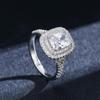 Modian Female Rectangle Clear CZ Ring Classic 925 Sterling Silver Wedding Engagement Rings For Women Fine Jewelry