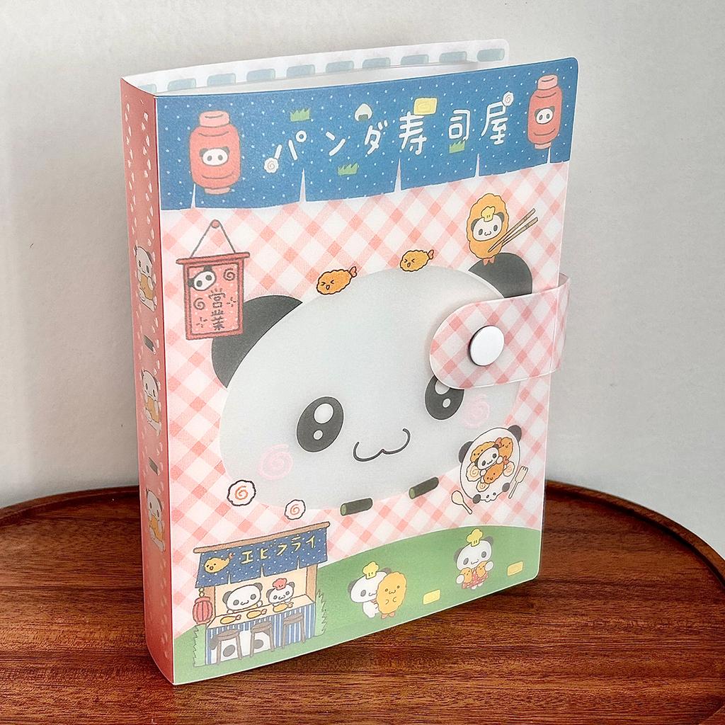 Kawaii Panda Theme A6 Stitched Storage Album Folder Cute Sticker Storage 40 Pages for Scrapbooking Material Storage