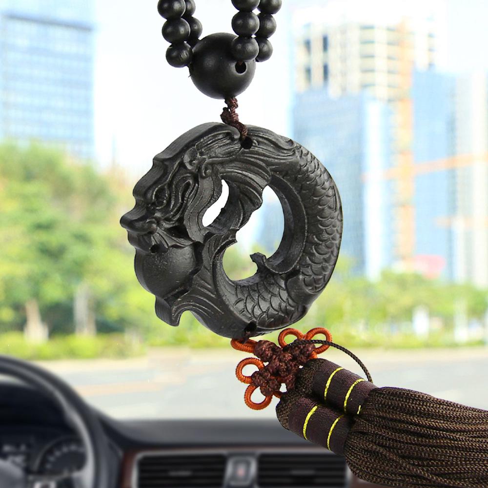 Car Pendant Ebony Wood Carving Chinese Dragon Fengshui Sculpture Prayer Beads Car Pendant Ebony Wood Carving Chinese Dragon Fengshui Sculpture Prayer Beads
