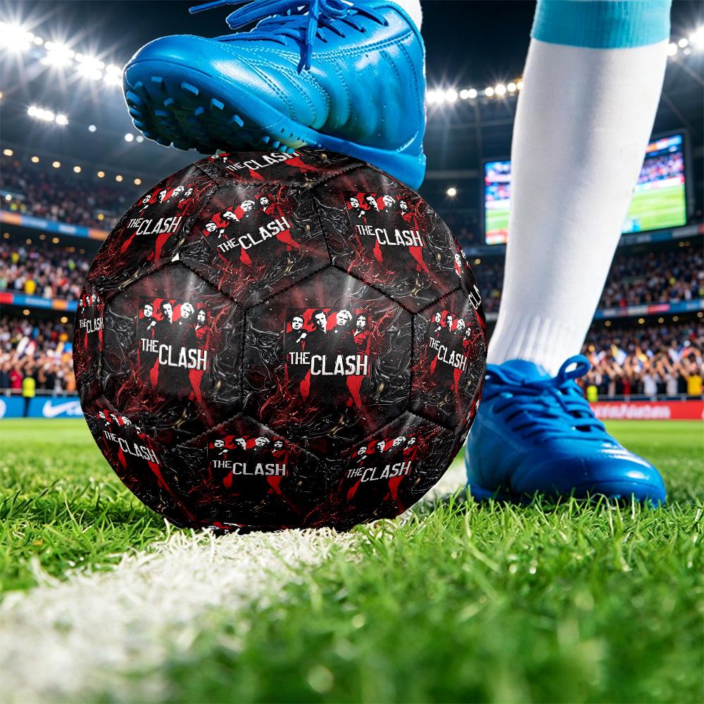 The Clash Print Standard Size 5 Soccer Ball Durable Shock?Absorbing Ball For Training Match Outdoor Play