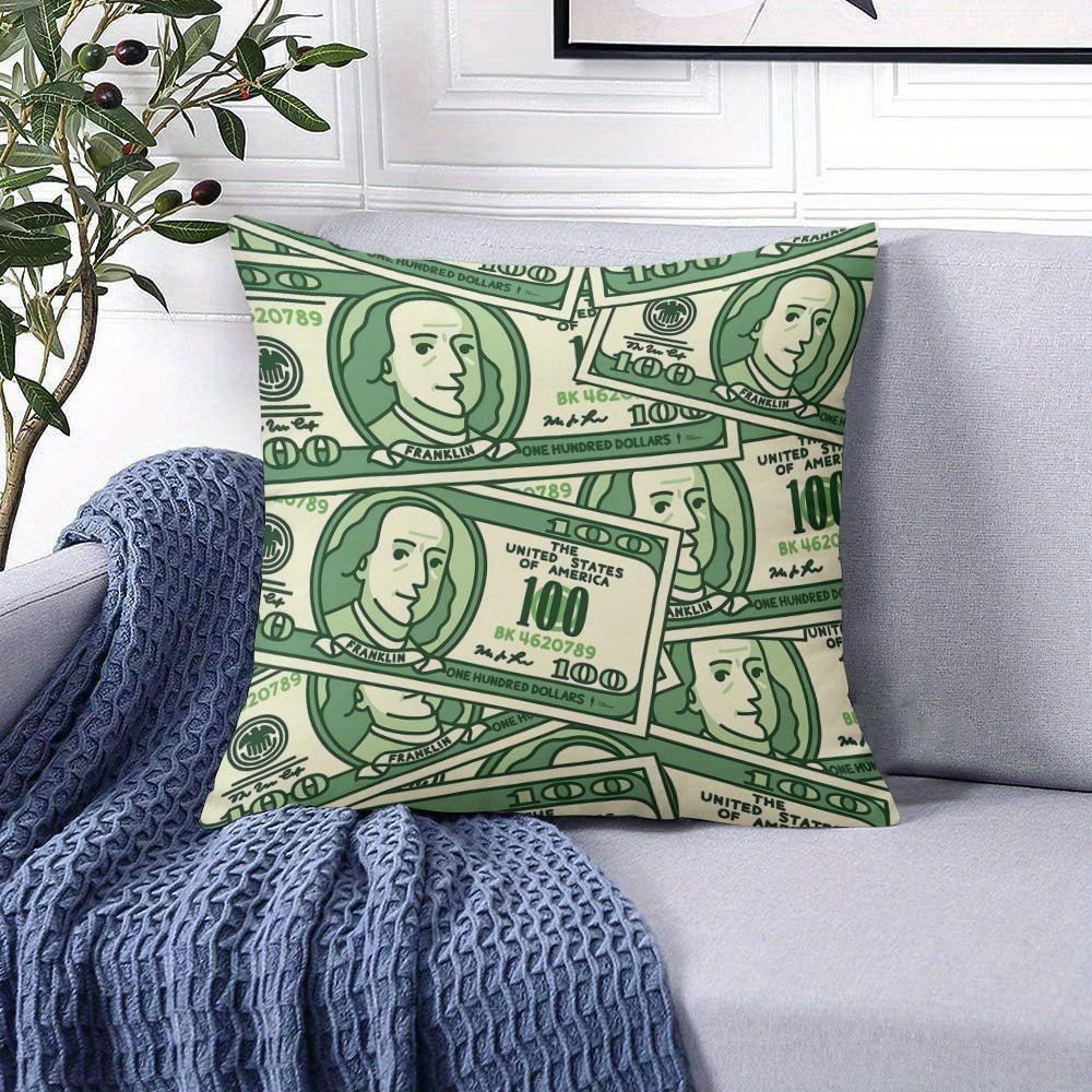 Greenback Flood square Jacquard Pillow Cover for Sofa Office Waist Cushion Cover Home Decorative Pillowcase