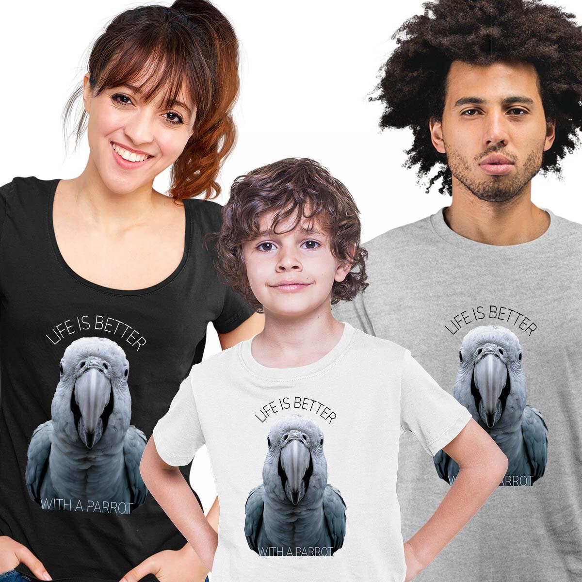

Parrot Pals Bird Funny Top Life Is Better T-Shirt Mens Womens Tees Top Arts Retro Gift Top ALL SIZES S