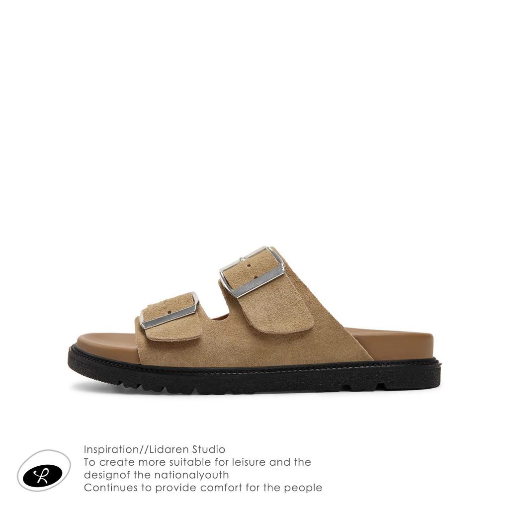 Cool Slippers for Women's 2025 Spring New Comfortable and Versatile Casual Belt Buckle for Outer Wear One-word Slippers Soft Bottom