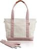 Encore Canvas Tote Bag with Large Shoulder or Compartments, High-Quality Leather-Wrapped Handles, Capacity, Lightweight, 2-Way, Self-Standing,