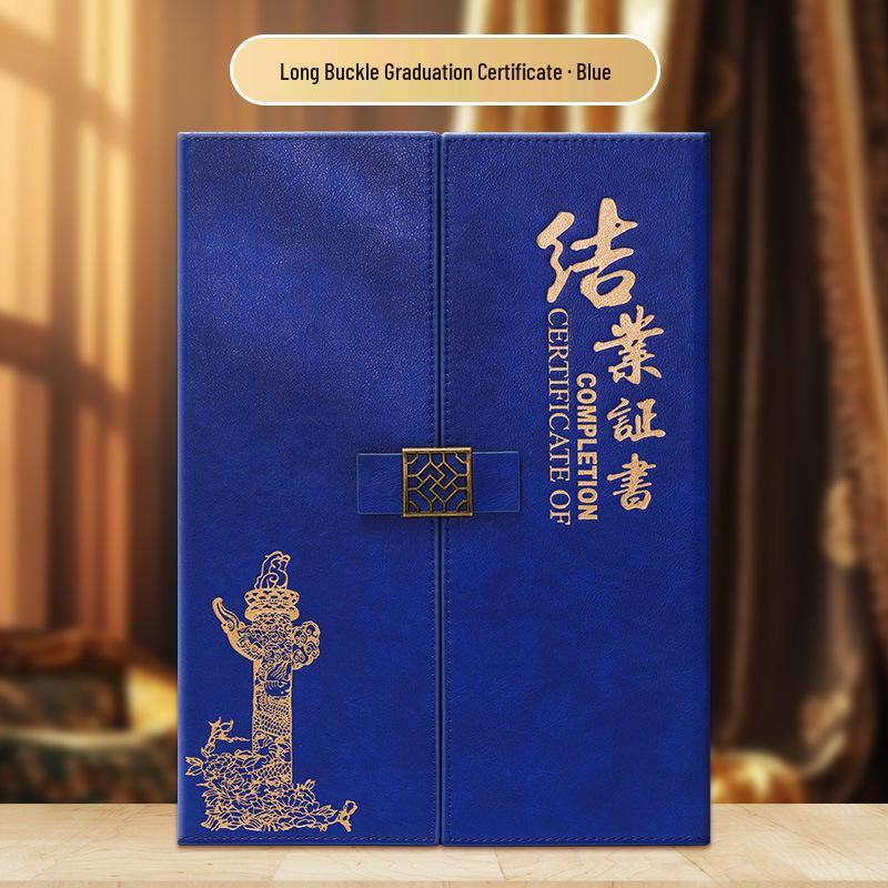 Triple-Fold Leather Graduation Certificate Cover with Customizable Hot Stamping