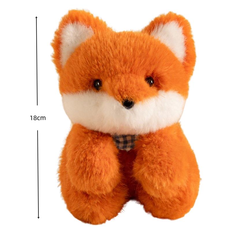 18cm Niedliche Plüschfuchs Begleiterpuppe Weiches Stofftier Kawaii Schlaftier Für Mädchenzimmer Dekoration Schreibtischdekoration Geschenk