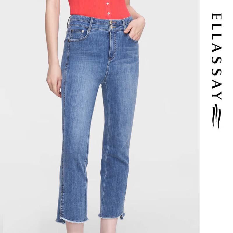 

ELLASSAY Women s High-Waisted Cropped Flare Jeans L