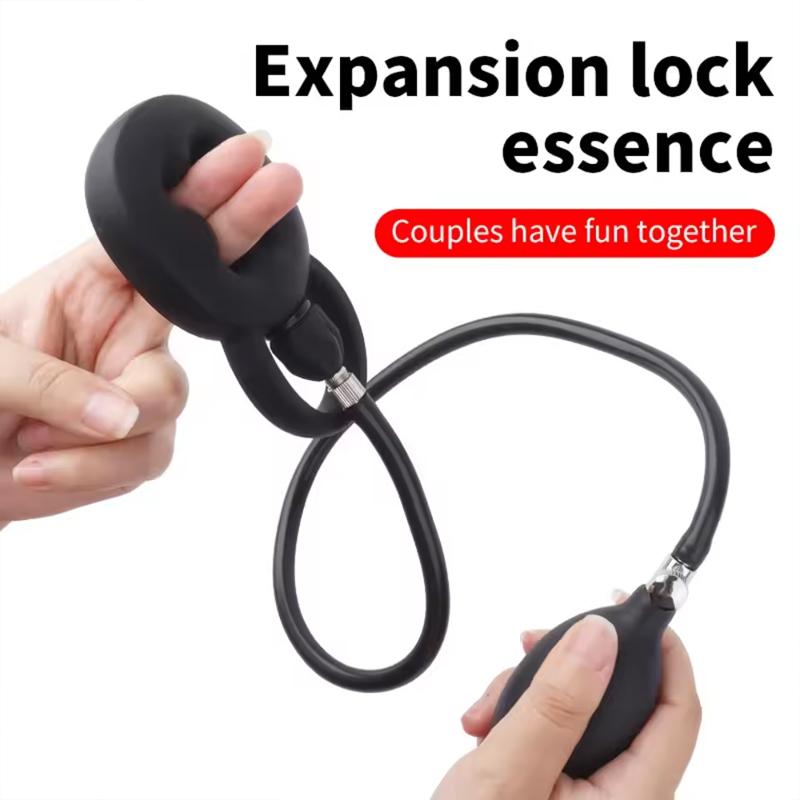 Inflatable Ejaculation Delay Penis Ring Liquid Silicone Erection Enhancing Cock Ring Flirting Training Male Masturbator Sex Toys