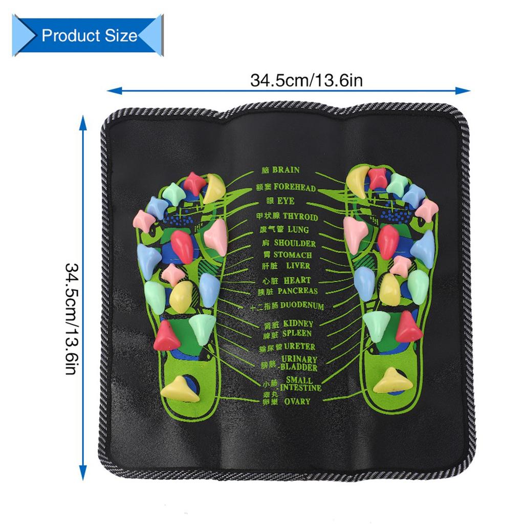 Walk Stone Mat PP Stone Road Foot Pad Black