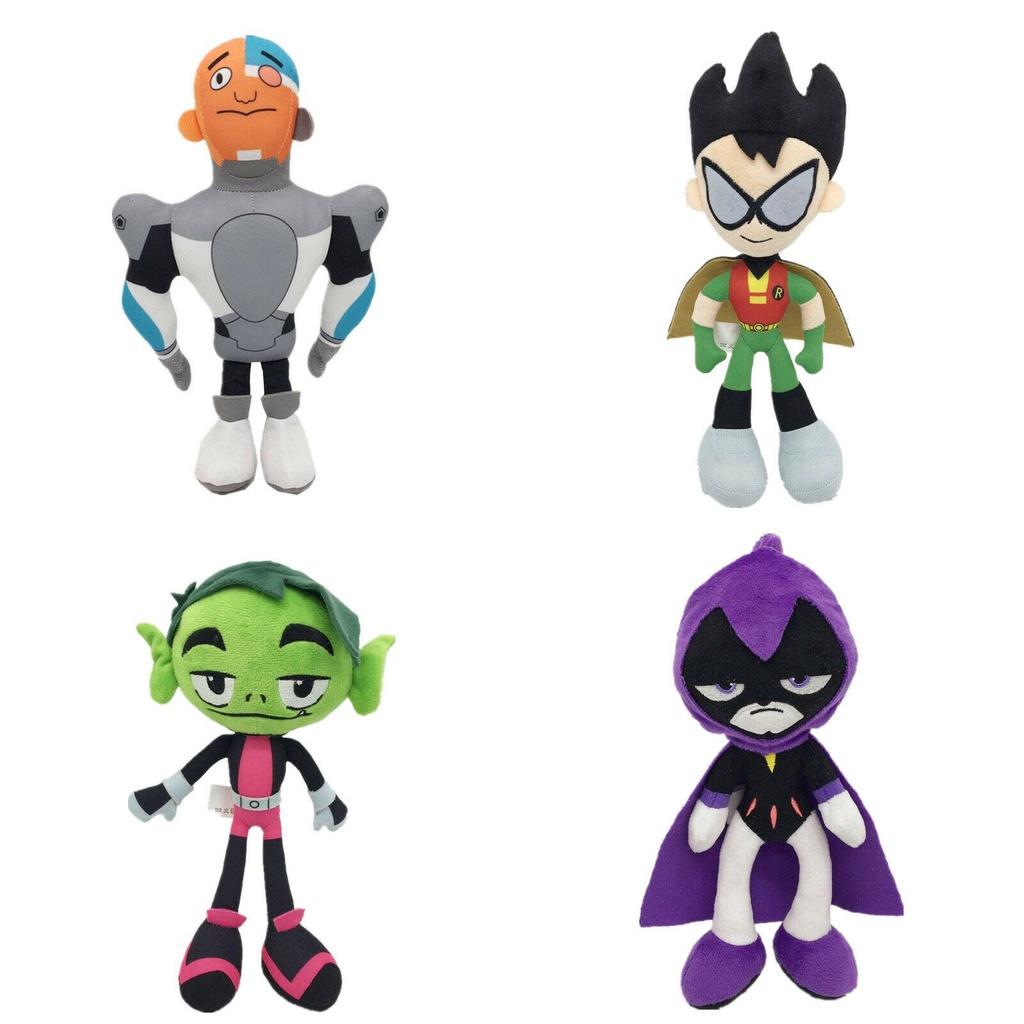Colecție Adorabilă de Jucării de Pluș Teen Titans Go de 10 inch cu Robin Raven Cyborg