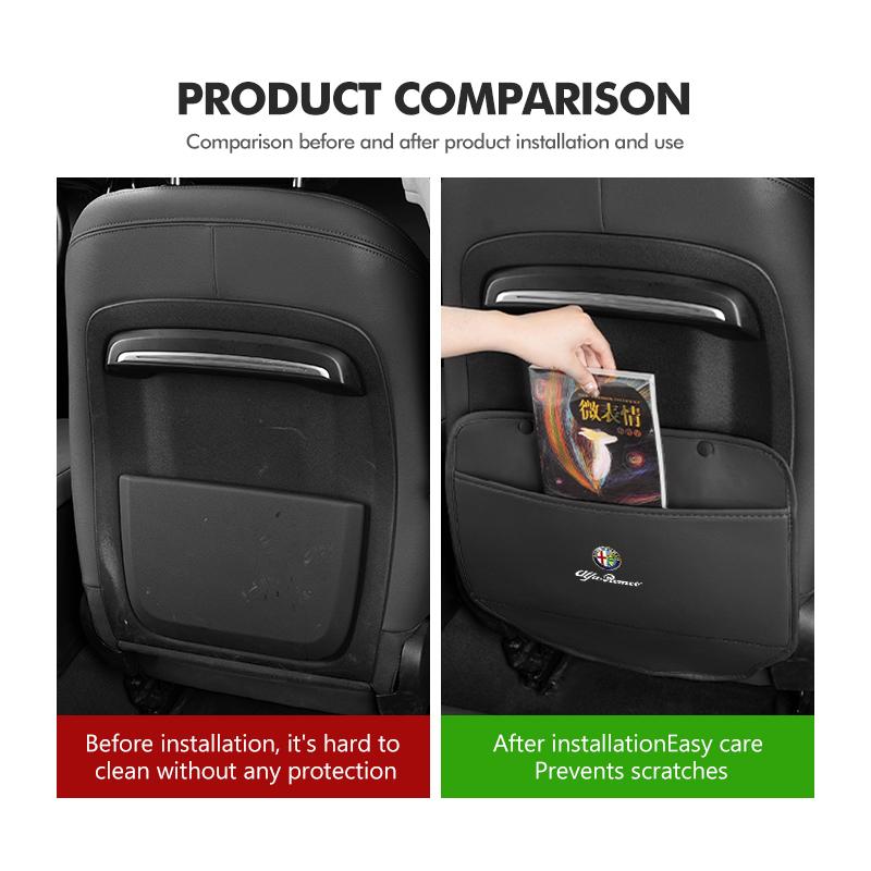 For Alfa Romeo Car Seat Back Anti-kick Pad Protector Mat Anti Scratch Organizer For Alfa Romeo 159 Giulietta 156 147 Giulia Mito