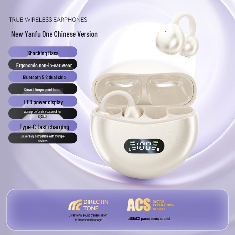 2025 M91 Wireless Earclip Bluetooth Headphones: In-Ear, Bone Conduction, Long Battery Life
