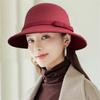 Women's Woolen Top Hat, Round Top Fisherman Hat, Internet Famous Versatile Retro British Basin Hat