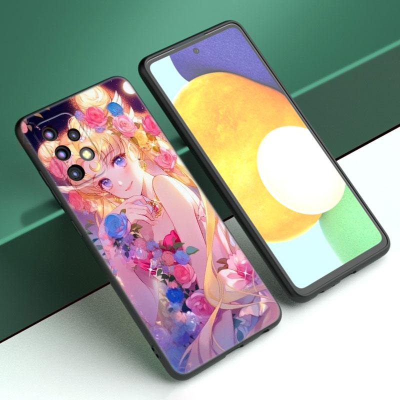 Японский мультяшный чехол Sailor Moom для телефона Samsung A13 A32 4G A23 A25 A34 A35 A52S A53 A54 A55 A73 A12 A14 A15 A31 A33 A50 A51 A72