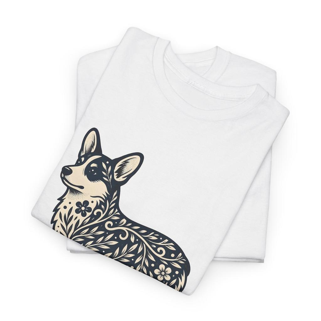 Corgi Pet Shirt Dog Blossom Gift Women Tribal Tee Puppy T-Shirt Dog Fan Canine