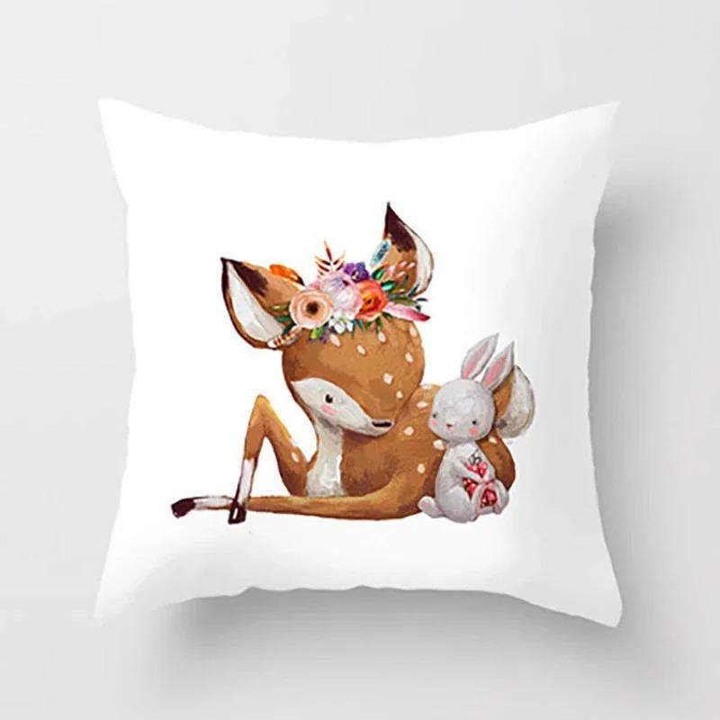 Cute Cartoon Panda Print Pattern Cushion Cover Pillow Cover Living Room Sofa Decoration Home