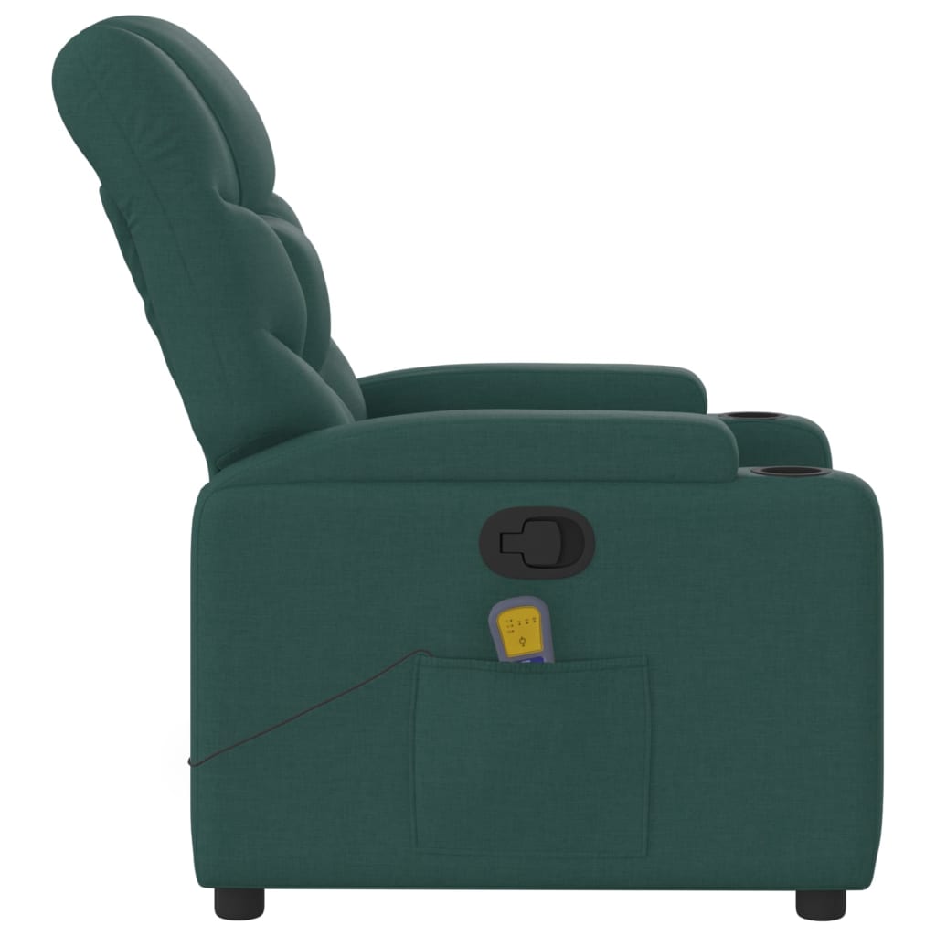 Massage Relax Chair Dark Green Fabric